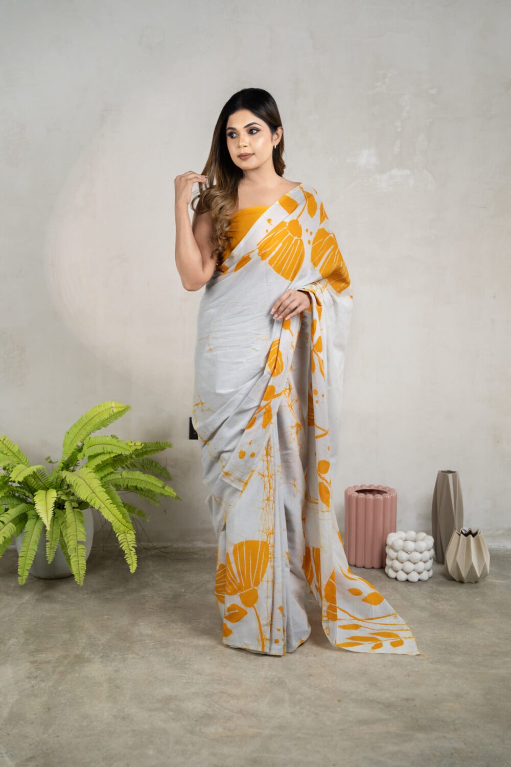Handcrafted Cotton Batik Saree 2643