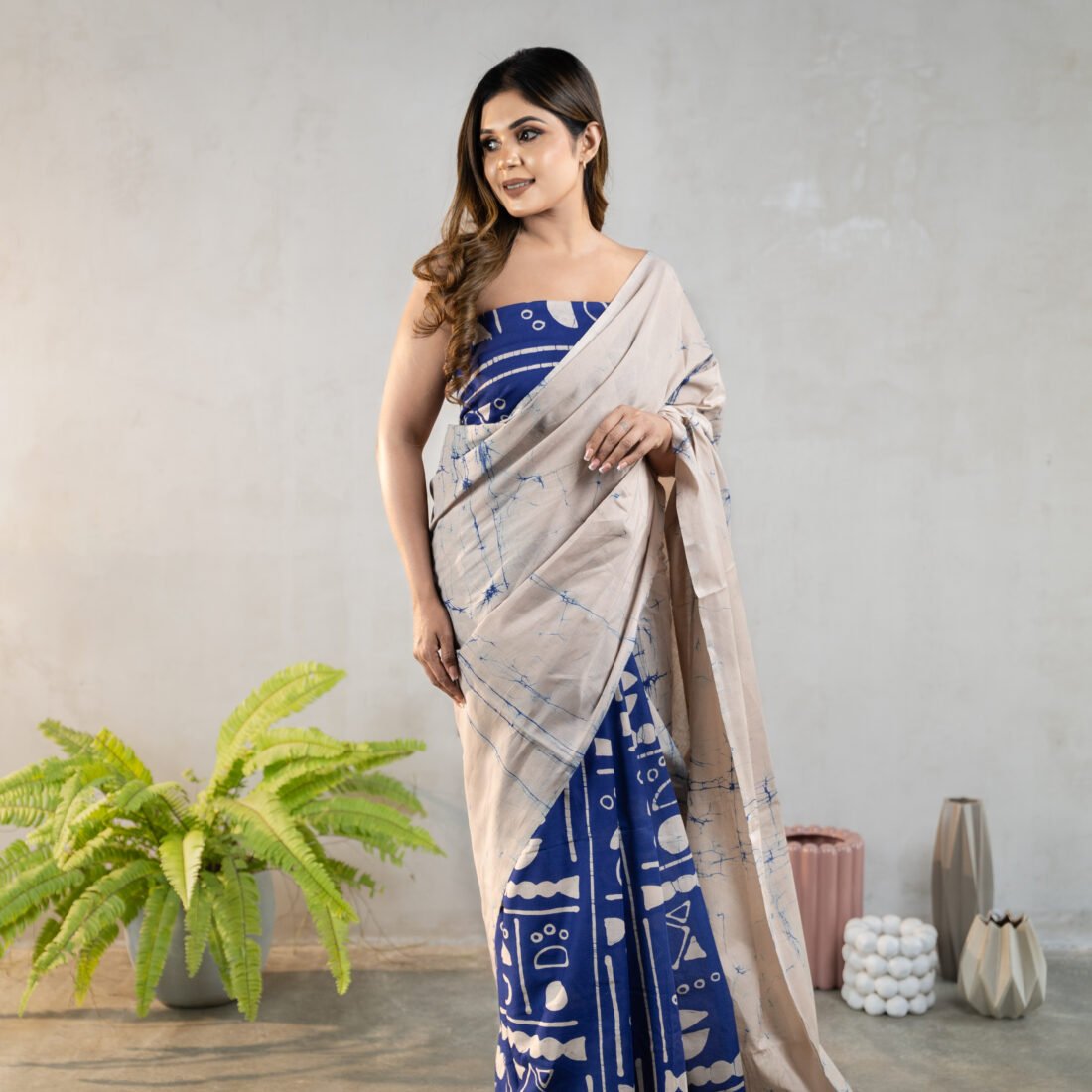 Handcrafted Cotton Batik Saree 2667