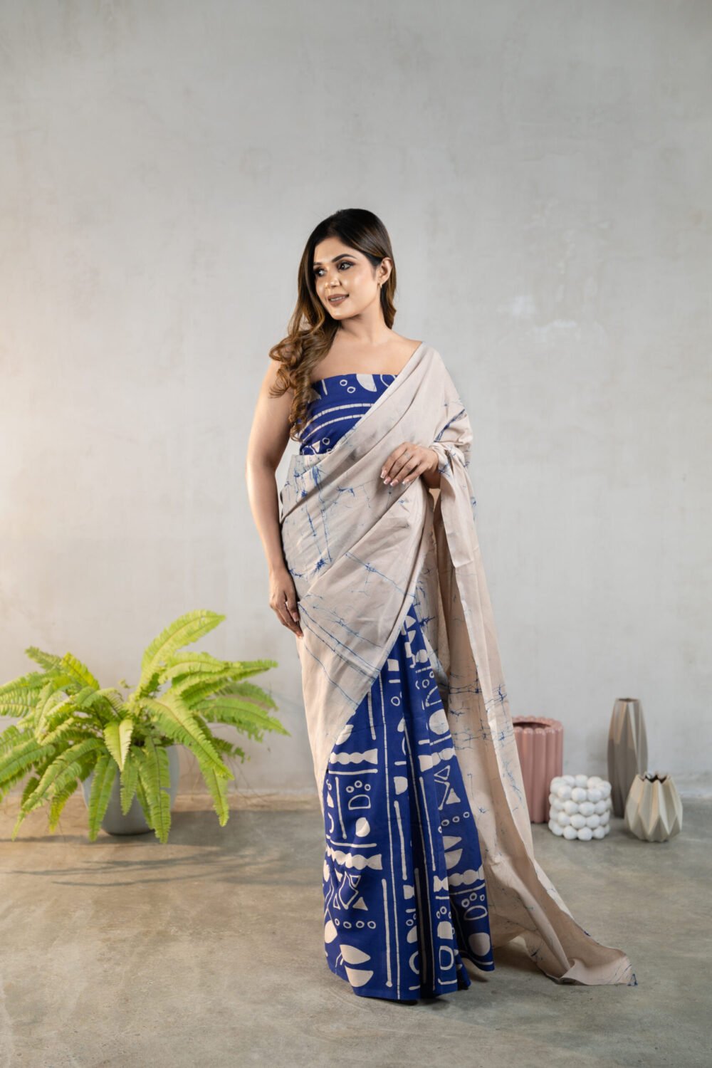 Handcrafted Cotton Batik Saree 2667