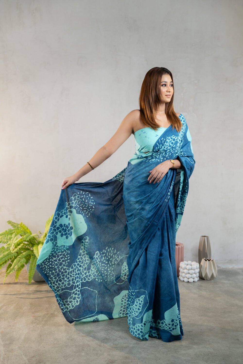 Handcrafted Cotton Batik Saree 2689